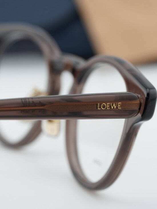 Loewe LW50085F 050 Unisex Round Eyeglasses - Shiny Brown 49mm main image 5